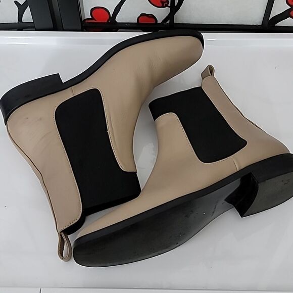 Everlane The Italian Leather Tan Chelsea Square Toe Ankle Boot Size 7 - Picture 7 of 9